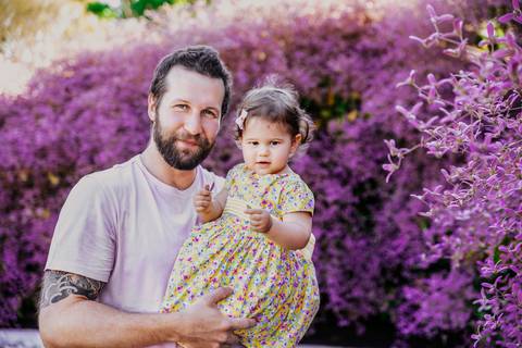 pai em ensaio com filha'