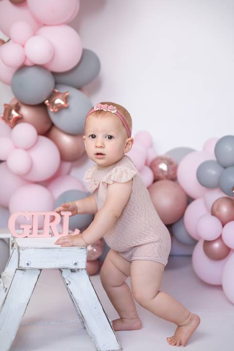 ensaio com balão menina'