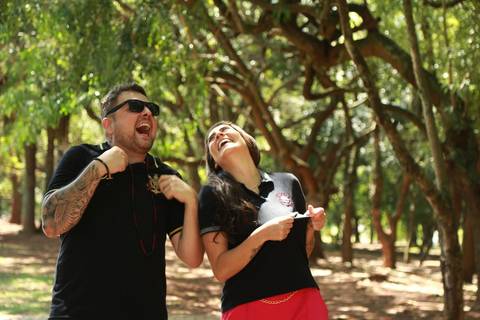 Foto PreWedding ensaio Fotos Casal No Parque Chico Mendes São Caetano do Sul'