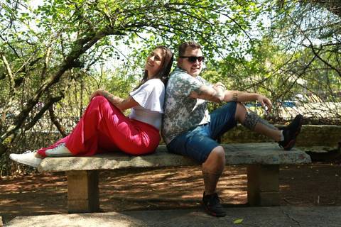 Foto PreWedding ensaio Fotos Casal No Parque Chico Mendes São Caetano do Sul'