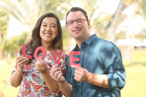 no parque Fotografia pre-casamento no parque central em Santo André'