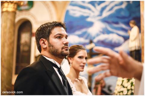 benção casal na Igreja de São José do Ipiranga fotografia de Casamento '