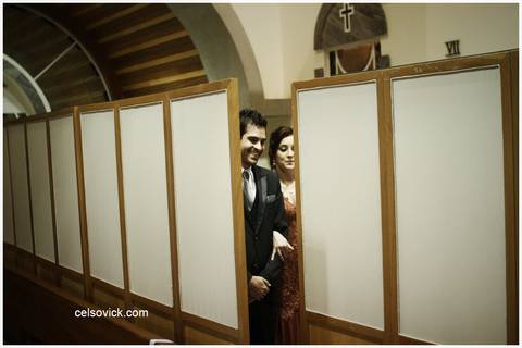 noivo esperando na Igreja Nossa Senhora da Candelária em São Caetano do Sul'