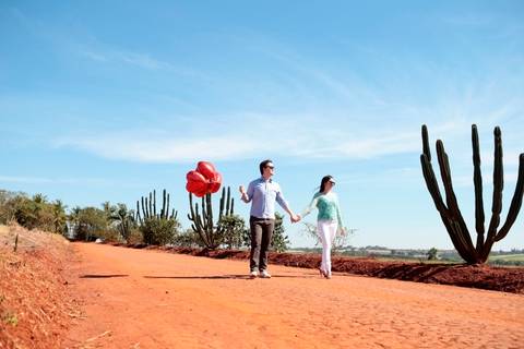 de casal antes do casamento realizado na cidade de Holambra, São Paulo.'