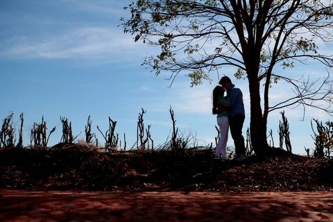 de casal antes do casamento realizado na cidade de Holambra, São Paulo.'
