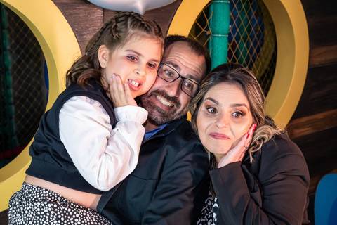 Aniversariante e seus pais'