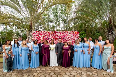 noivos, pais e padrinhos'