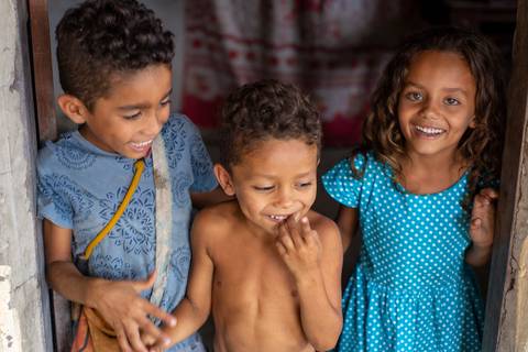 As crianças da comunidade Indígena Morro D´agua'