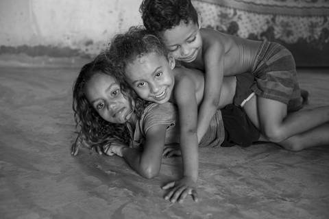 As crianças da comunidade Indígena Morro D´água'