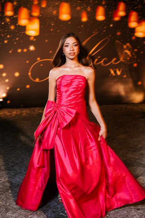 Vestido de 15 anos em destaque na festa de debutante'