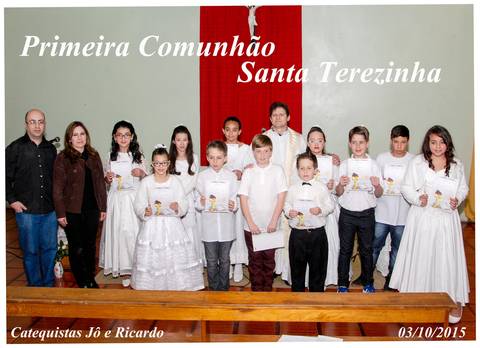Padre Adilson Zilio, catequistas Jô e Ricardo  -2015'