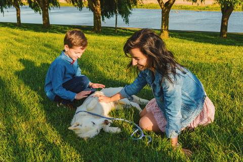 Mãe e filho brincando no parque em dia ensolarado'
