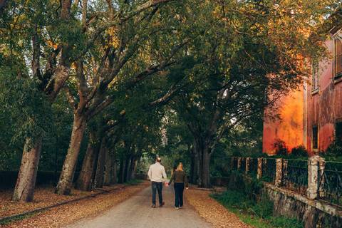 sessão fotográfica de grávida com mulher, marido, celebrando a gravidez. Na Quinta da Cardiga em Golegã no distrito de Santarém no por do sol.'