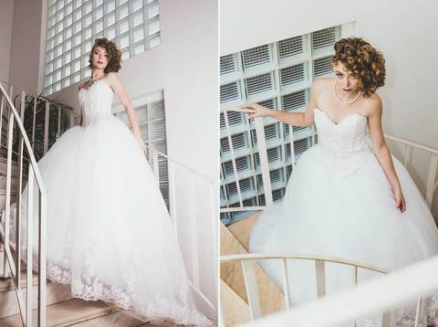 Noiva com penteado prateado e maquiagem sofisticada em estúdio'