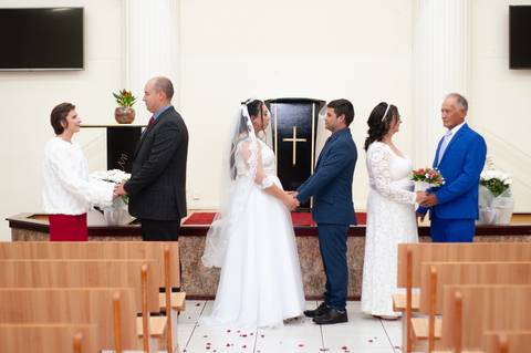 Casamento de Marciele e André realizado na Igreja Universal em Charqueadas/RS'