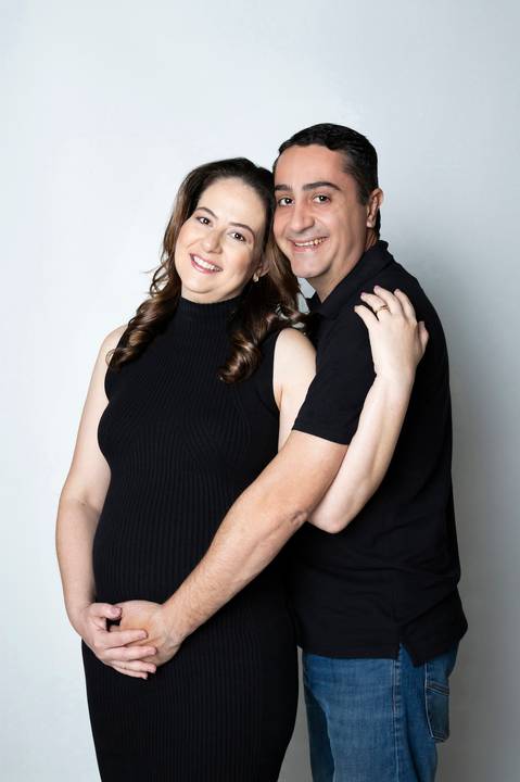 foto de gravida em estudio'