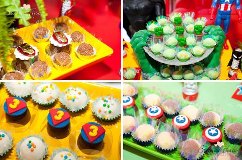 Festa com super-heróis'