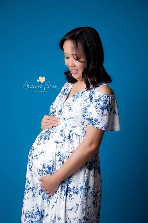 Book de grávida em estúdio'