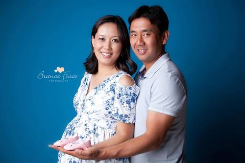 Book de grávida em estúdio'