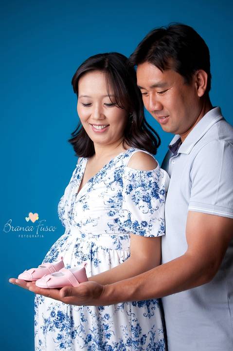 Book de grávida em estúdio'