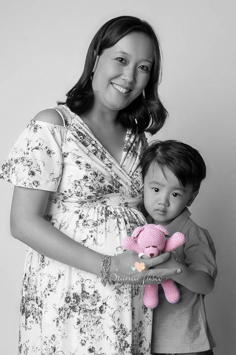 Book de grávida em estúdio'