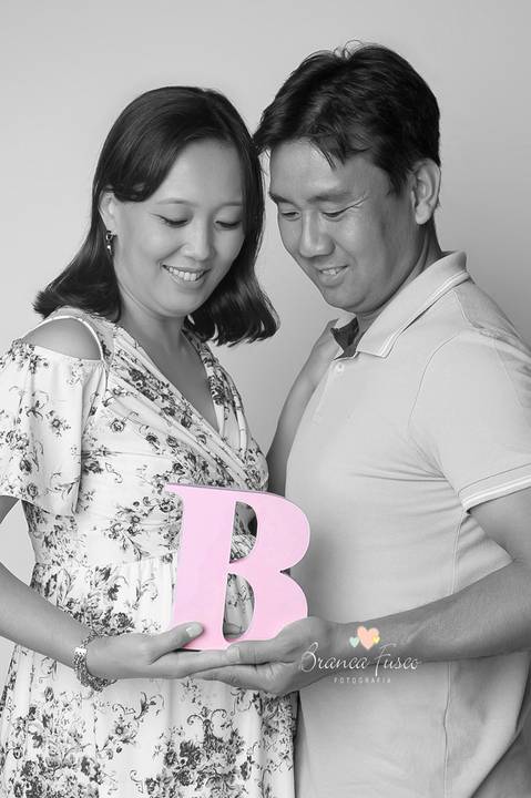 Book de grávida em estúdio'