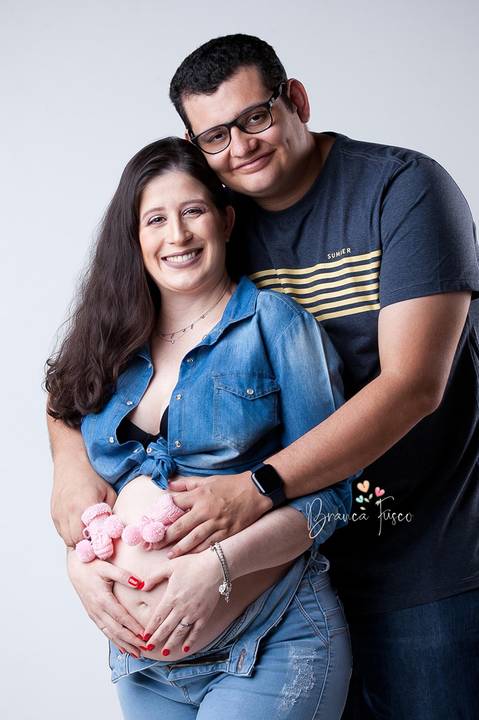 Fotos de gestante em estúdio'