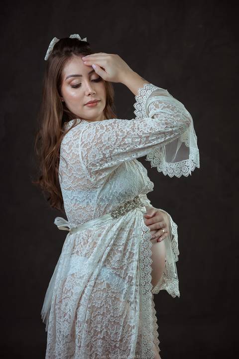 Ensaio de gravida com robe'