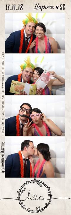 Cabine de Fotos em casamento realizado em Itapema.'