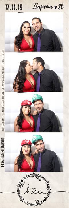 Cabine de Fotos em casamento realizado em Itapema.'