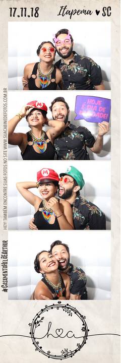 Cabine de Fotos em casamento realizado em Itapema.'