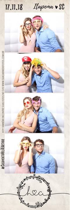 Cabine de Fotos em casamento realizado em Itapema.'
