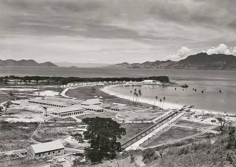 Vista aérea da praia no século passado'