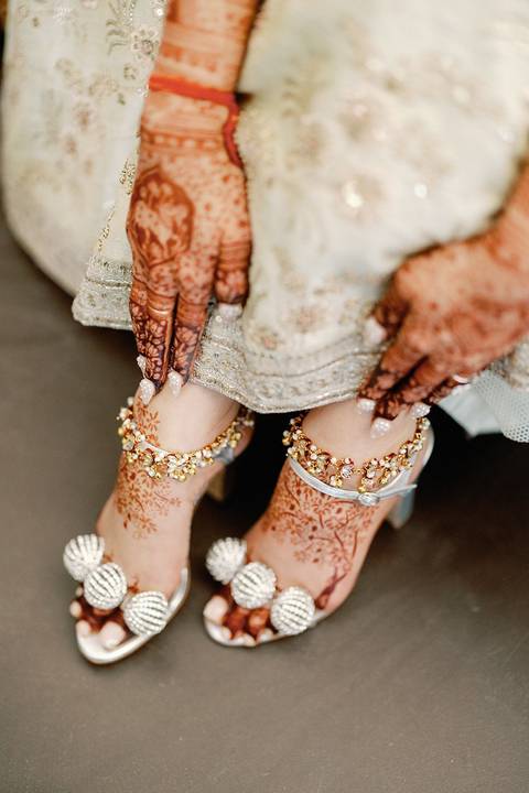 Colourful Sangeet celebration at an Indian wedding in Portugal'