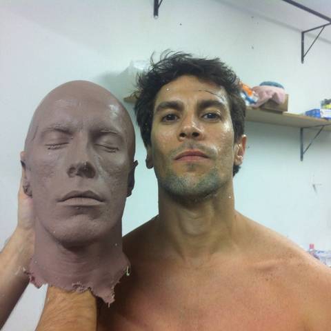 O sangue bom Bruno Belarmino com o seu clone em monster clay.'