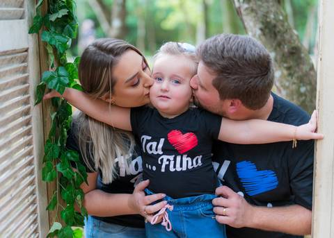 Muito carinho dos pais'