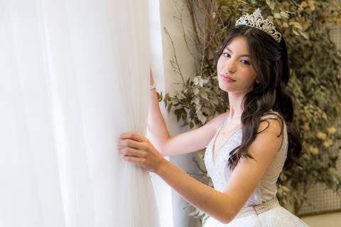 Poses no salão de beleza'