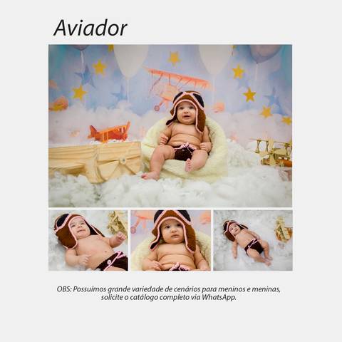 Ensaio infantil Aviador- Para criança de 2 meses ate 12meses'