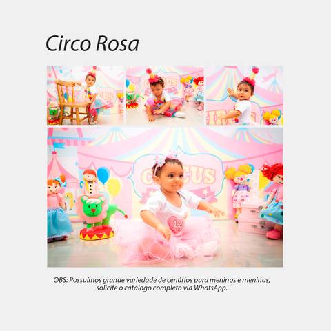 Ensaio infantil circo rosa'