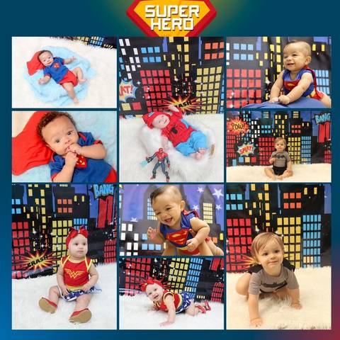 Super Heróis- criança de 1 a 12 meses'