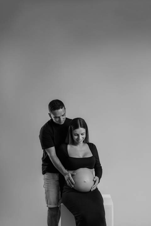 Sessão de grávida em estúdio'