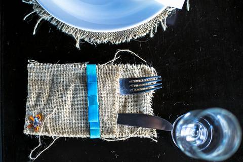 decoração de casamento tema de praia talheres'