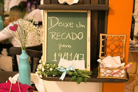 ideia para casamento mural de recados para os noivos'