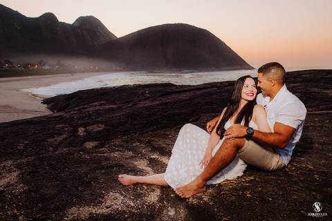 Ensaio de casamento na praia'