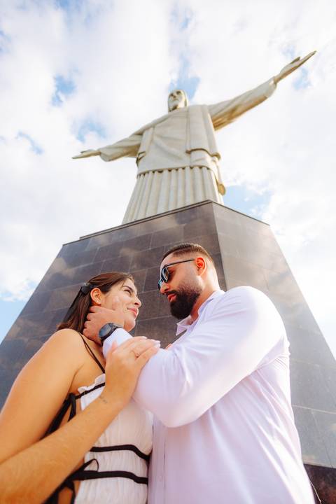 Ensaio de casal no Cristo Redentor'