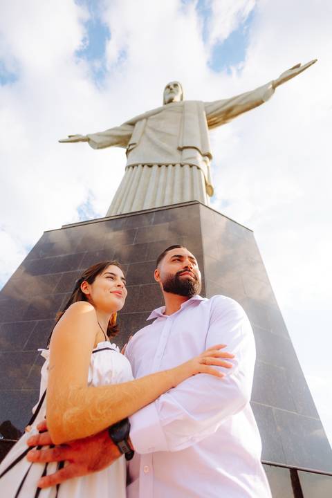Ensaio de casal no Cristo Redentor'