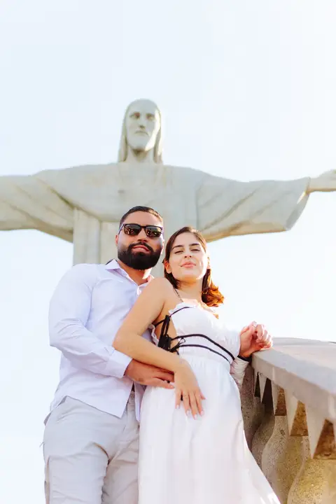 Ensaio de casal no Cristo Redentor'