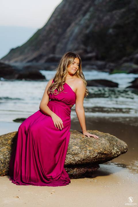 ensaio de 15 anos na Prainha de Itacoatiara'