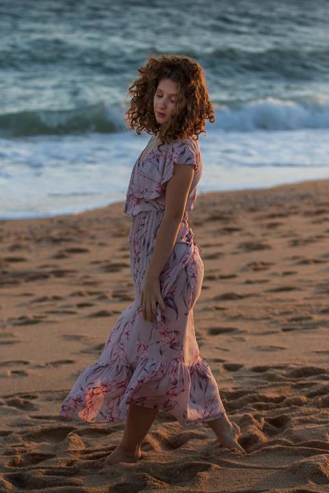 Diana Calero at Praia de Faro'