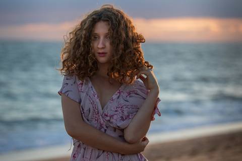 Diana Calero at Praia de Faro'